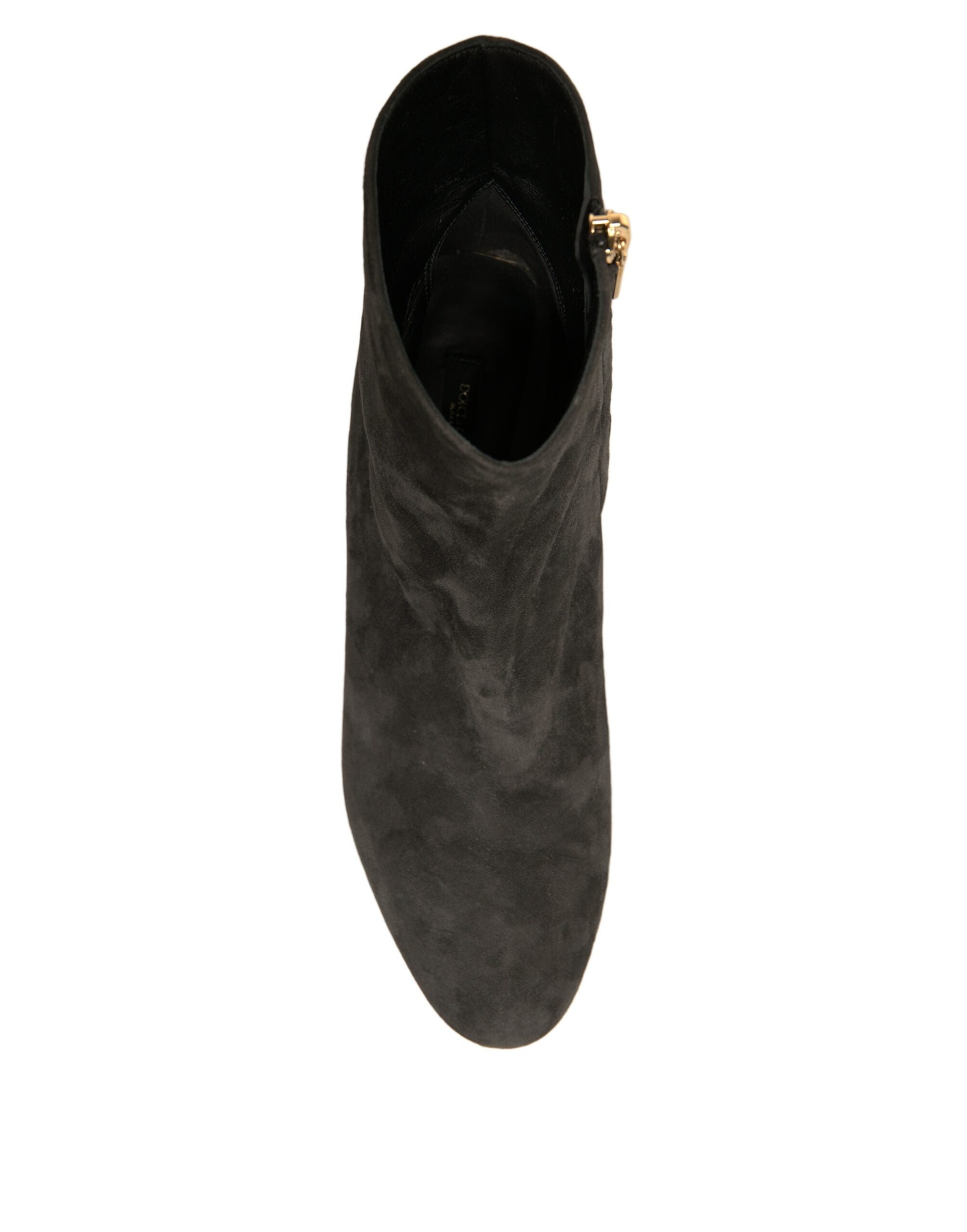 Black Embellished Heel Ankle Boots Shoes - ventzia