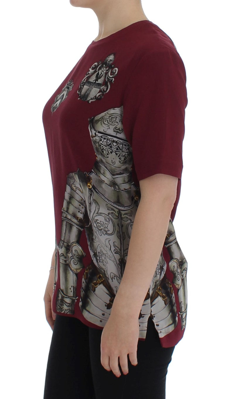 Enchanted Sicily Silk Blouse with Knight Print - ventzia
