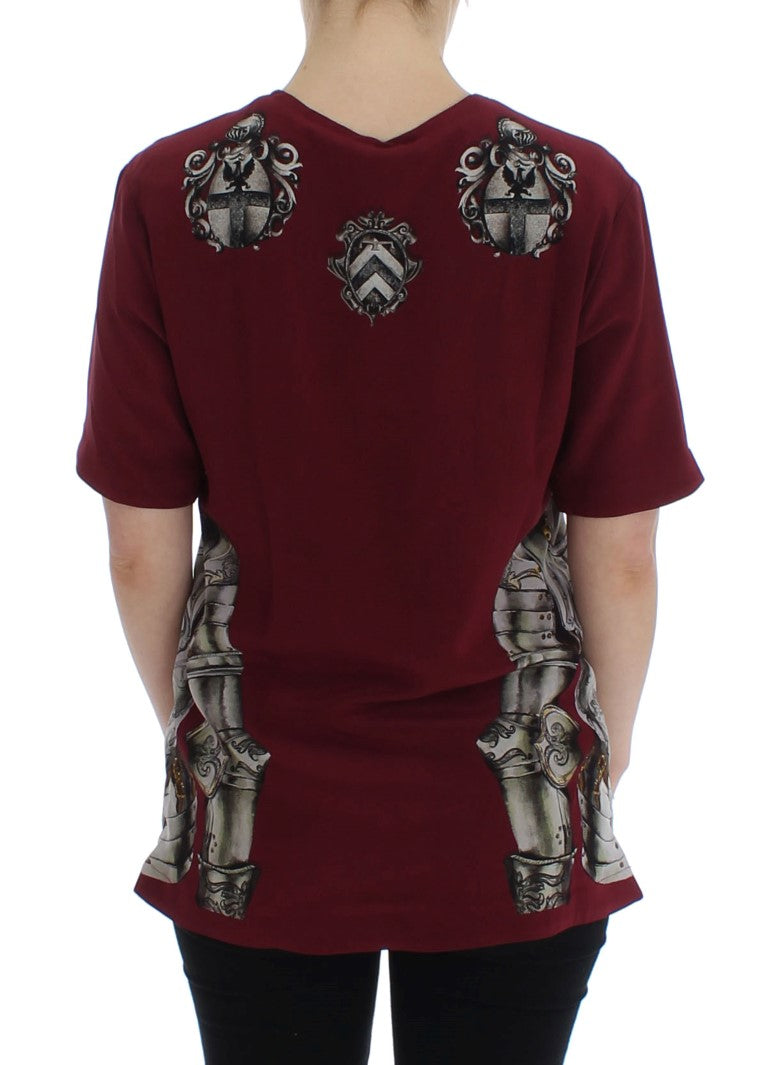 Enchanted Sicily Silk Blouse with Knight Print - ventzia