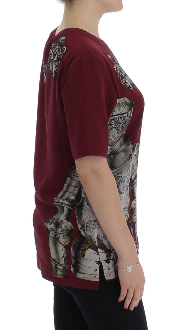 Enchanted Sicily Silk Blouse with Knight Print - ventzia