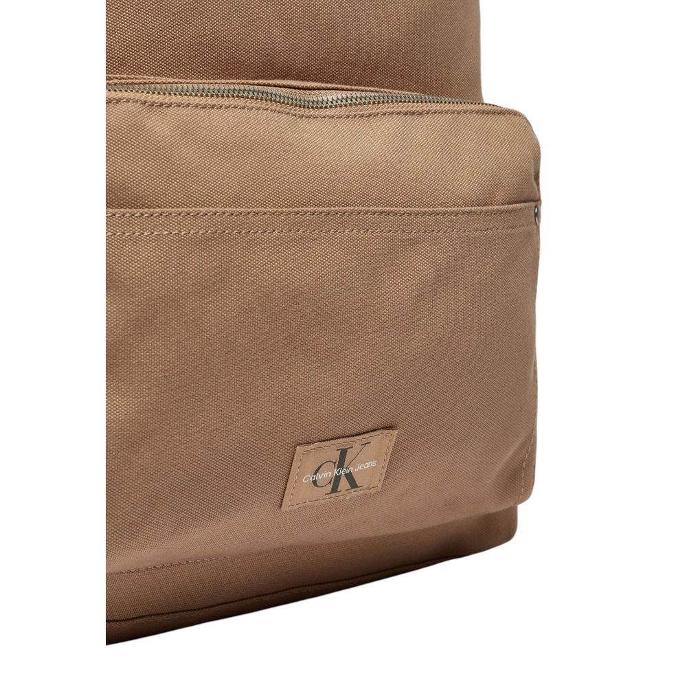 Beige Recycled Polyester Backpack - ventzia