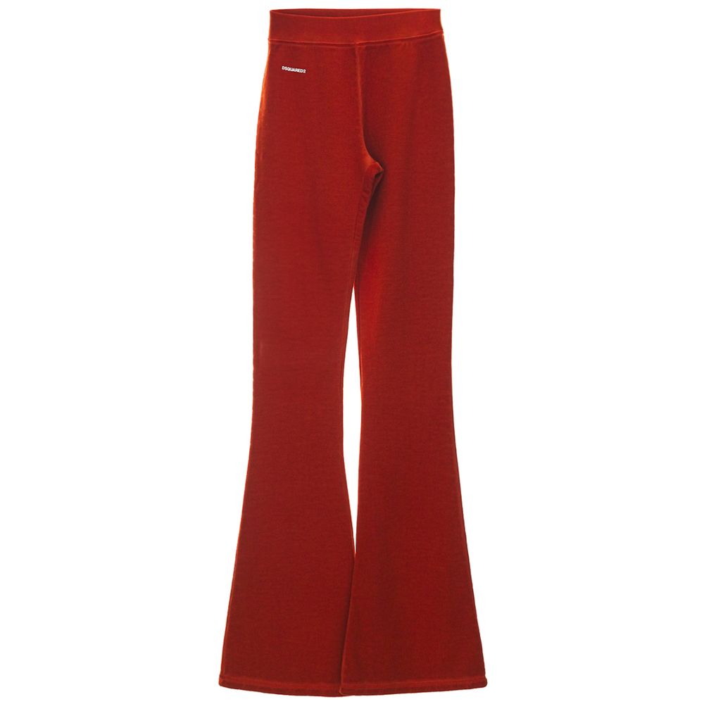 Red Cotton Flared Pant - ventzia