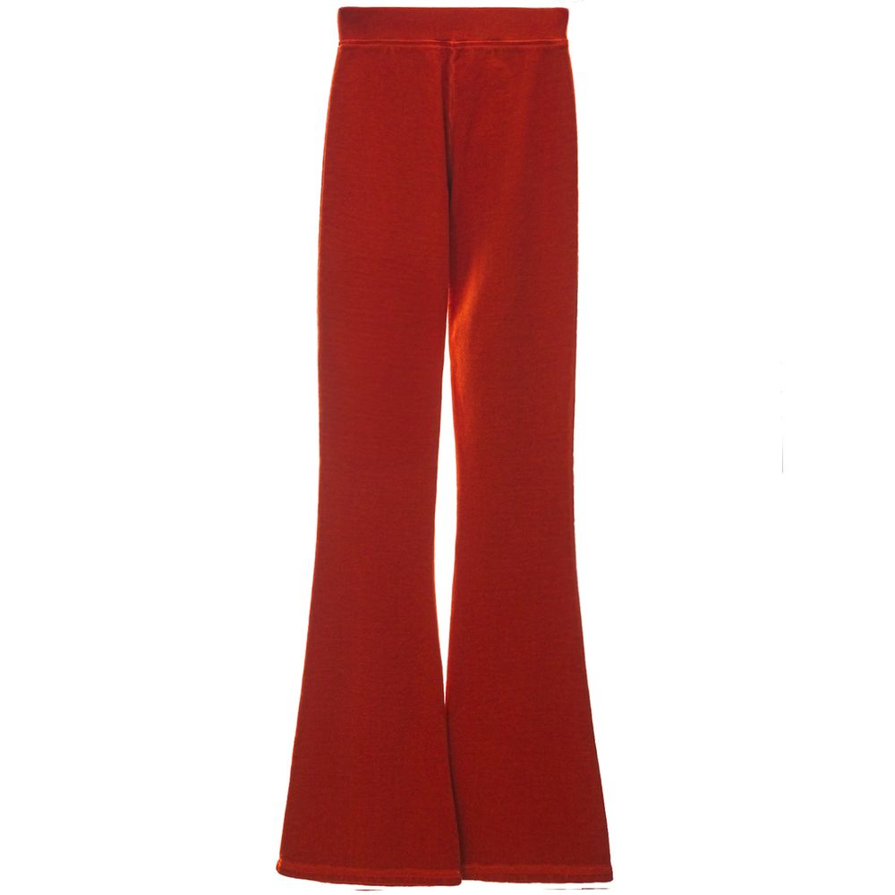 Red Cotton Flared Pant - ventzia