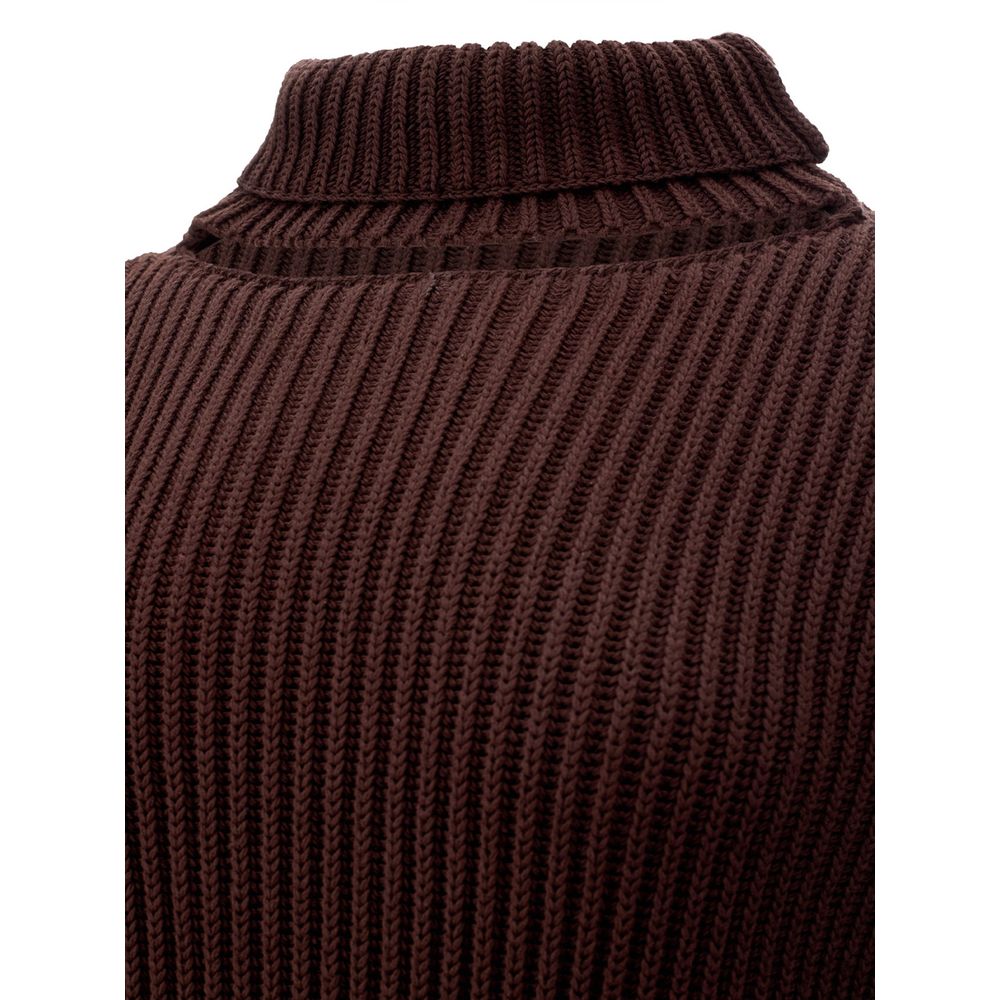 Elegant Viscose Brown Dress - ventzia