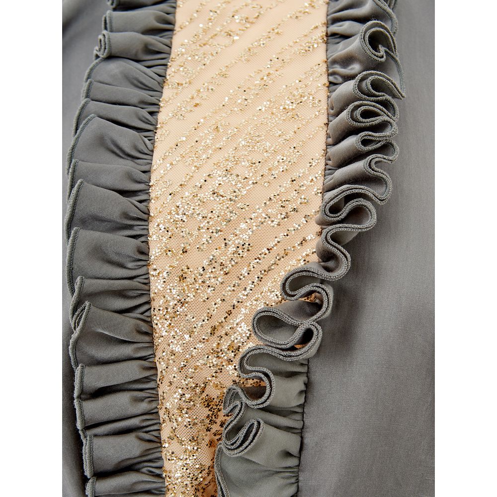 Elegant Multicolor Silk-Linen Top - ventzia