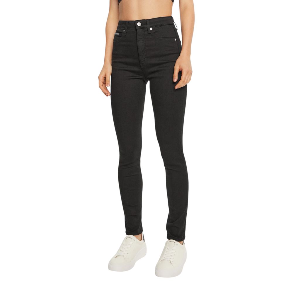 Black Cotton Skinny Jeans