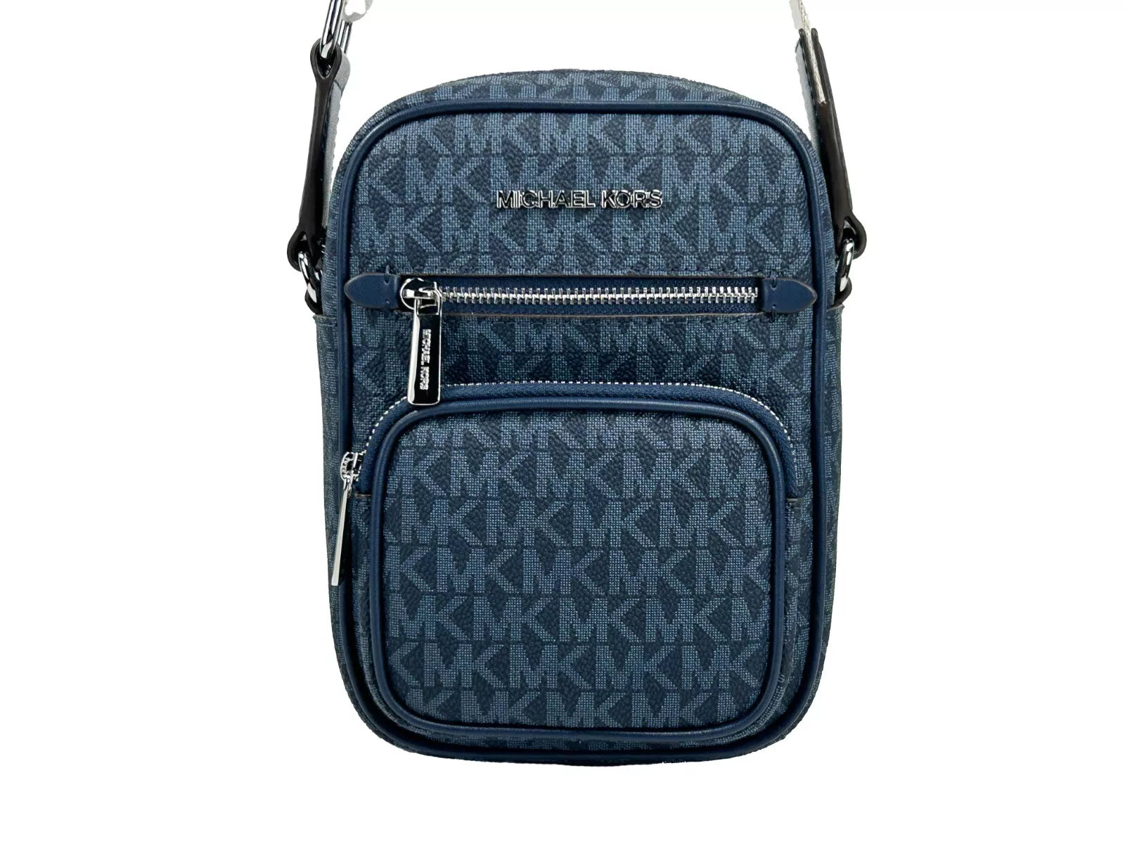 North South Medium Crossbody Bag Navy Blue - ventzia