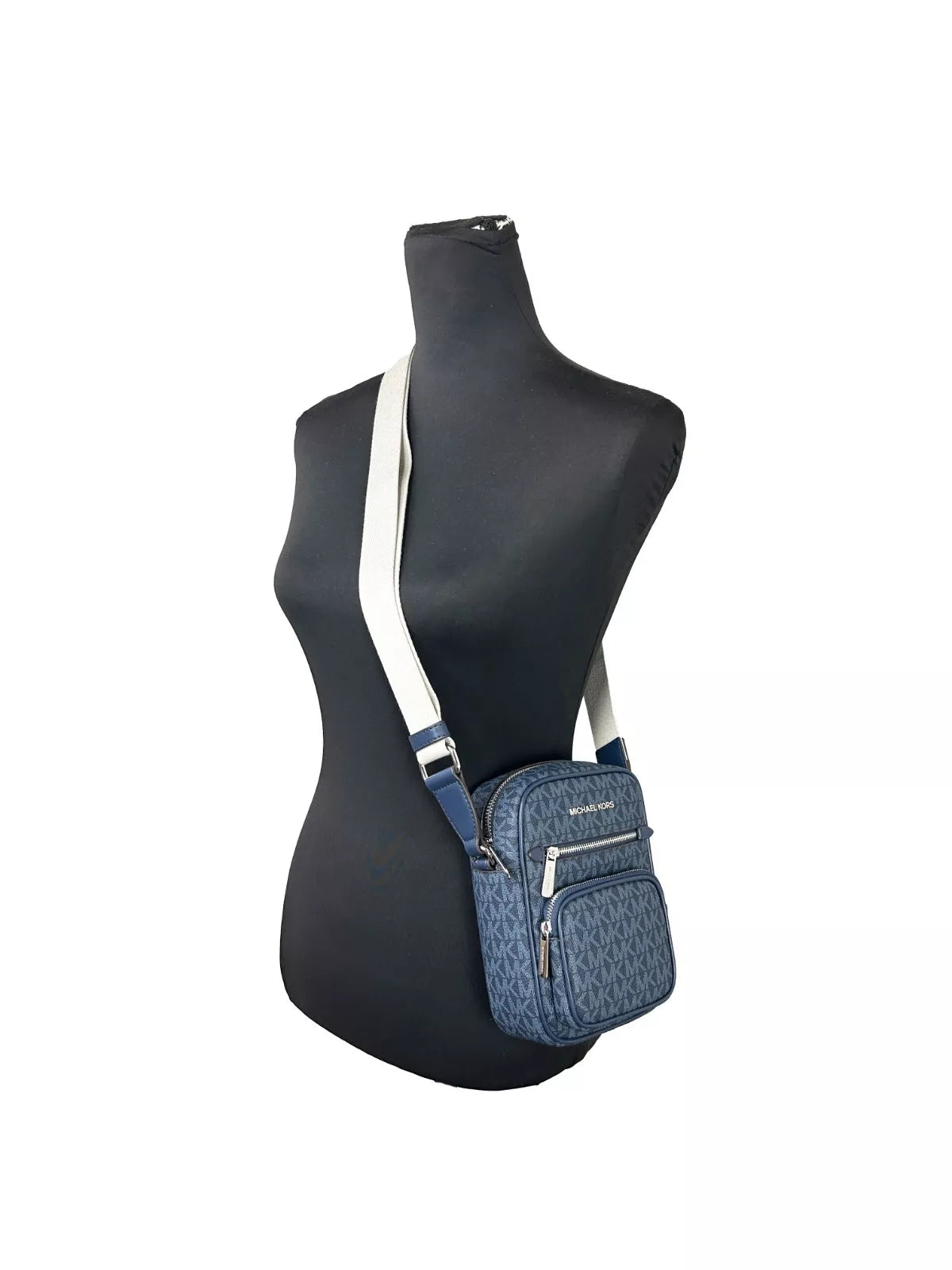 North South Medium Crossbody Bag Navy Blue - ventzia