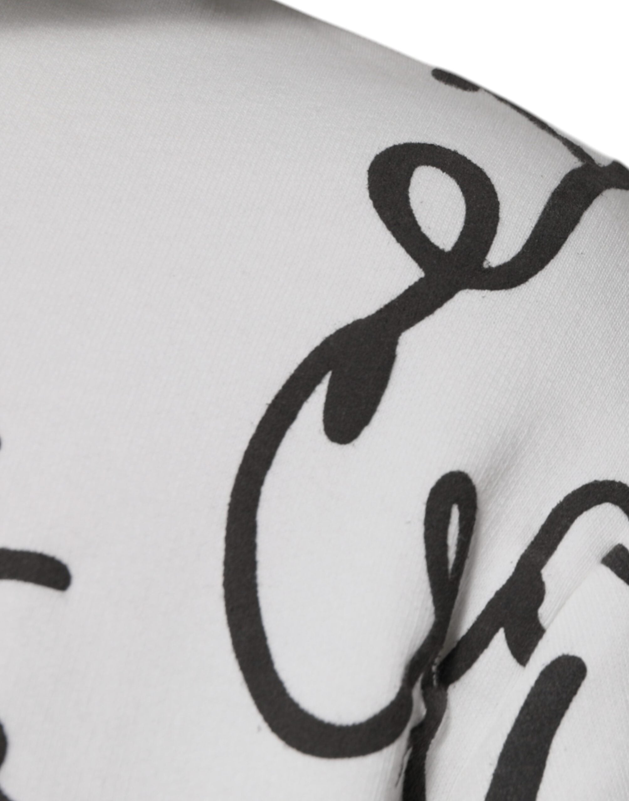 White Logo Cotton Hooded Sweatshirt Sweater - ventzia