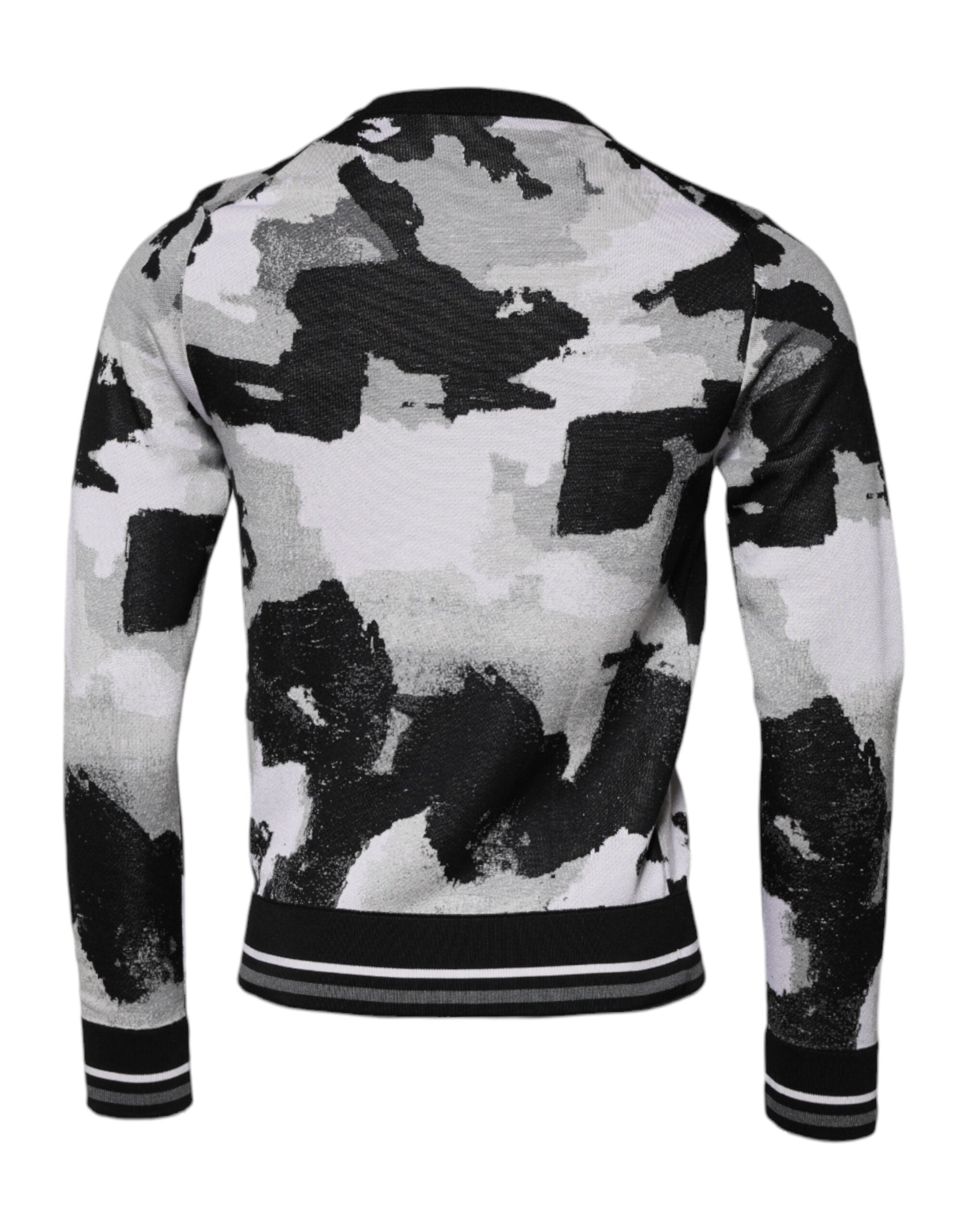 Multicolor Camouflage Crew Neck Men Pullover Sweater - ventzia