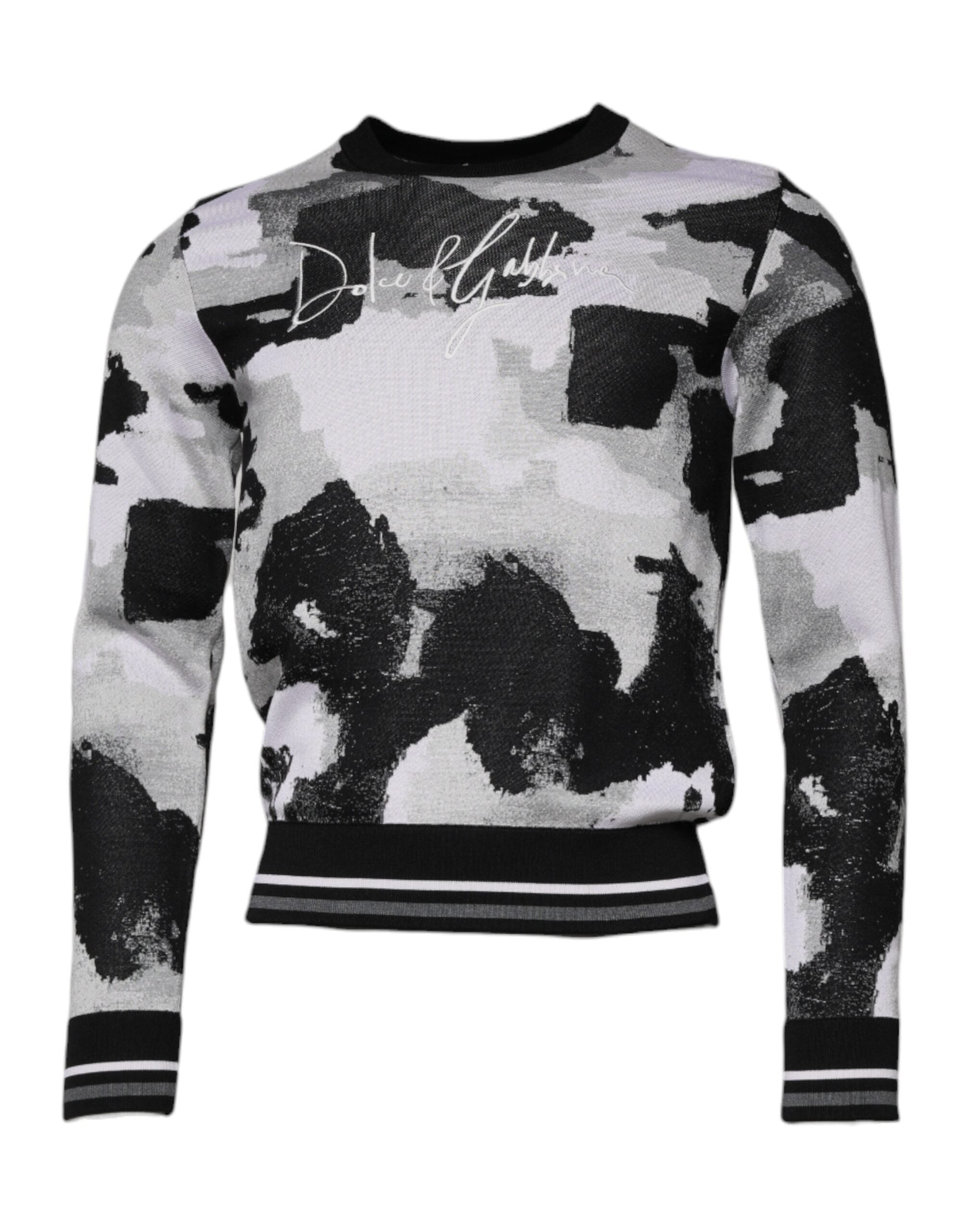 Multicolor Camouflage Crew Neck Men Pullover Sweater - ventzia