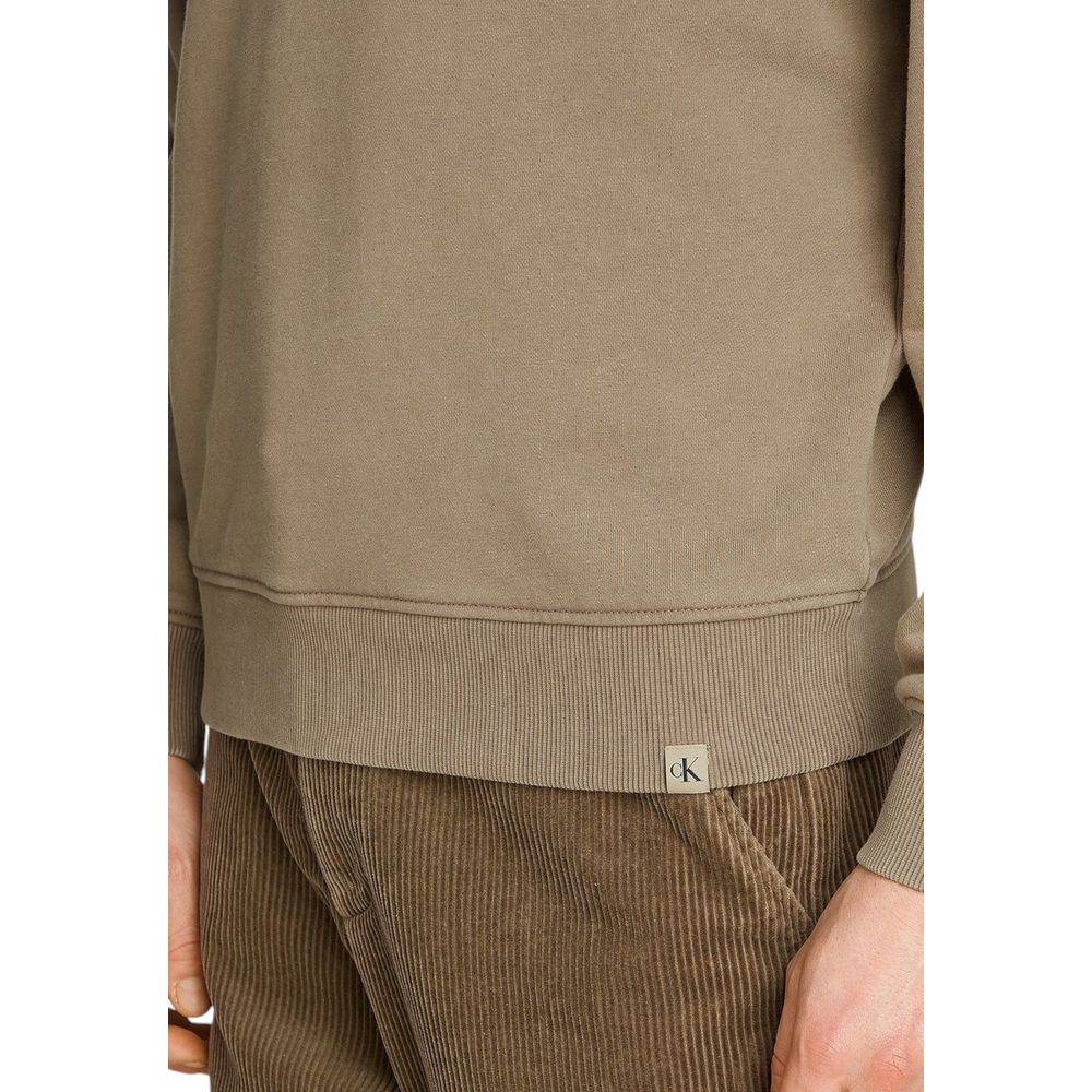 Beige Cotton Sweatshirt - ventzia