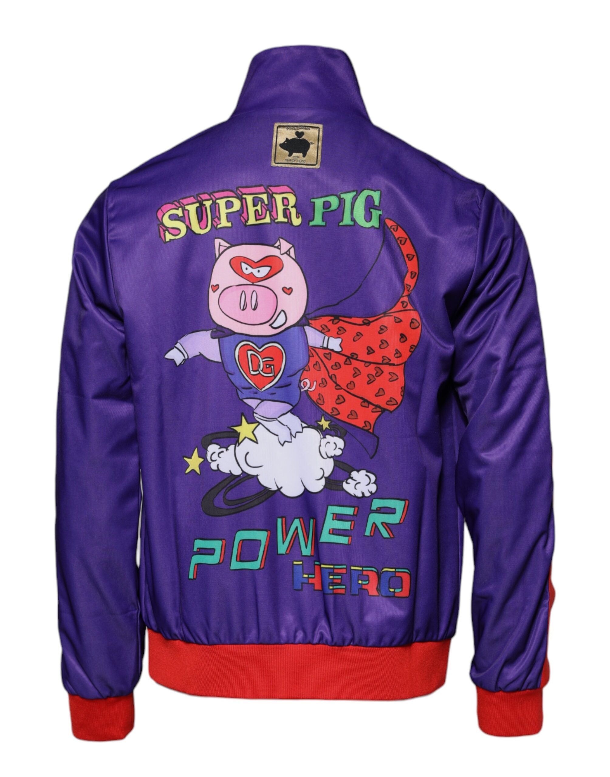 Purple Year Of The Pig Full Zip Bomber Sweater - ventzia