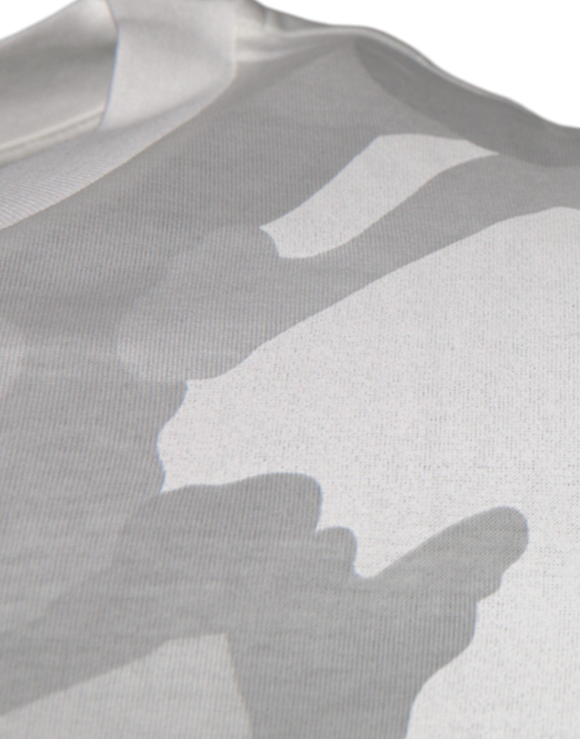 White Gray Camouflage Cotton Crew Neck T-shirt - ventzia