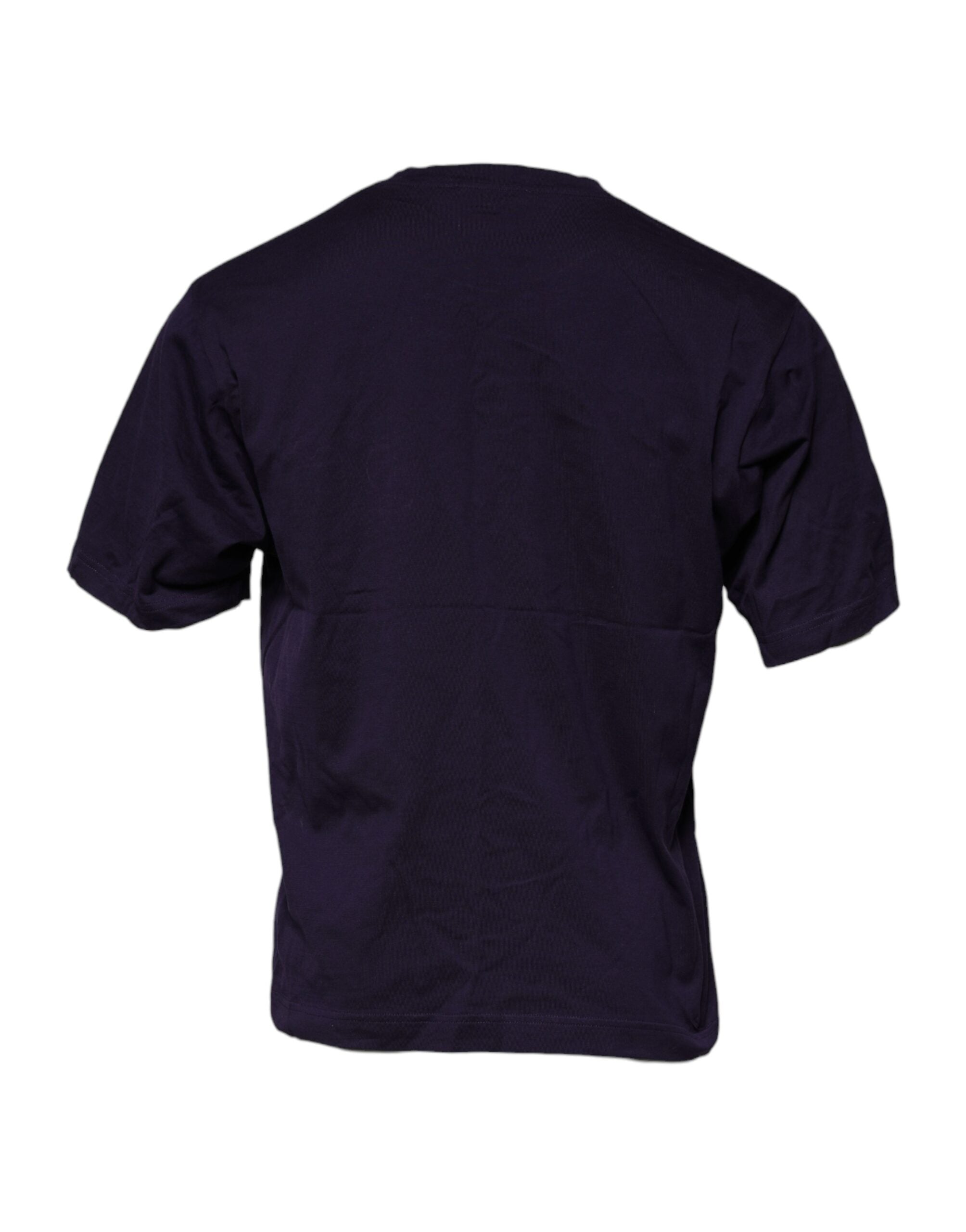Purple DG Logo Cotton Crew Neck T-shirt - ventzia