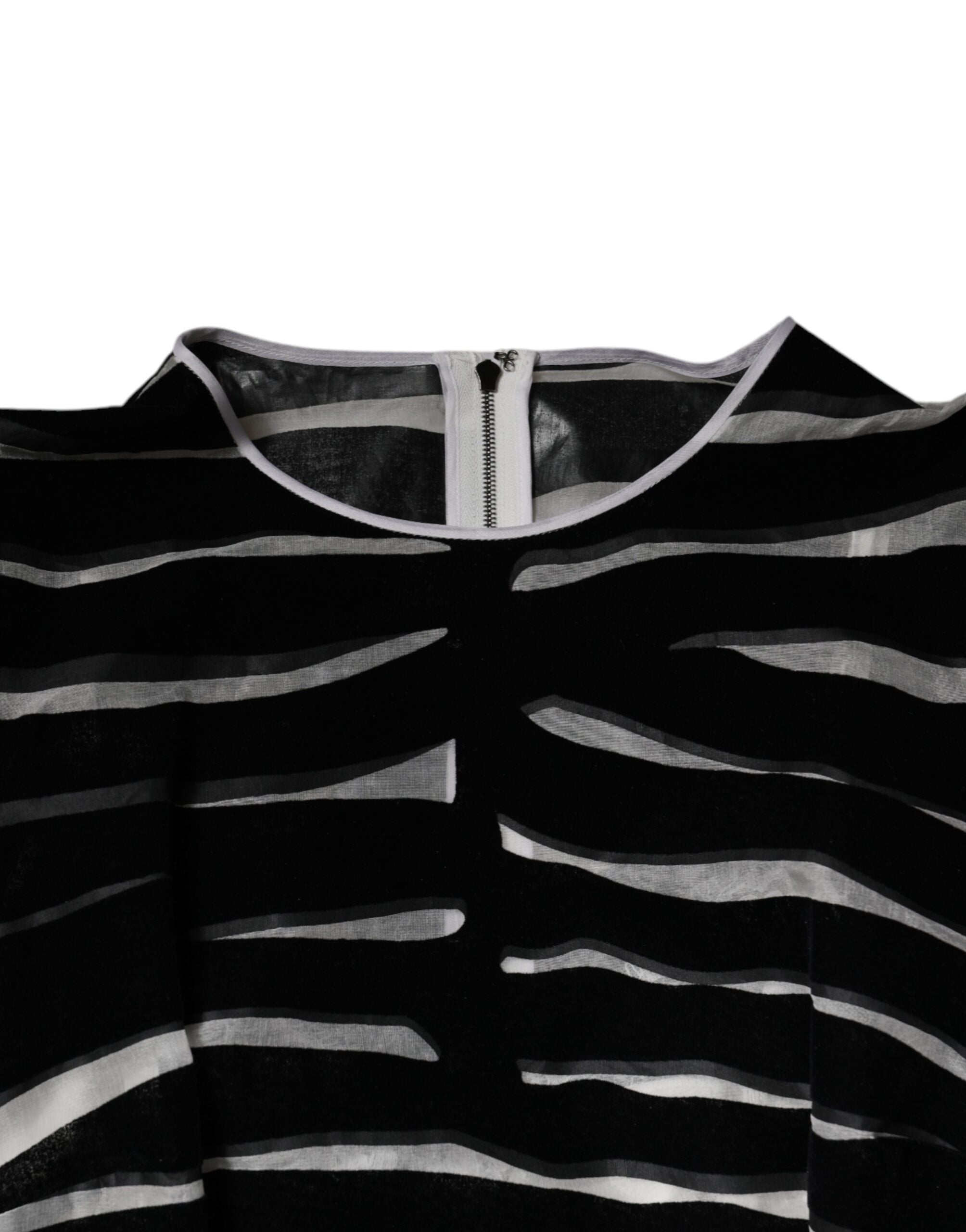 Black White Zebra A-line Sheath Mini Dress - ventzia