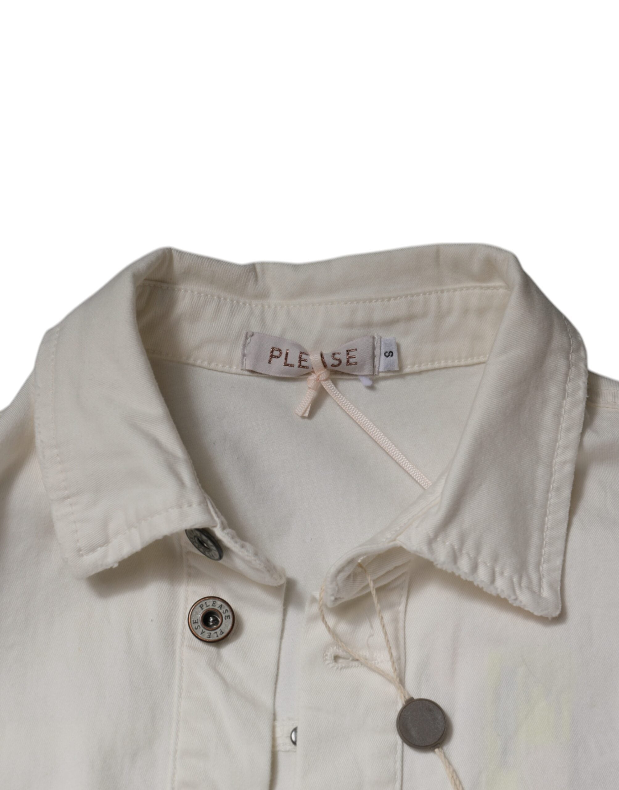 White Cotton Short Sleeves Button Down Romper Dress - ventzia