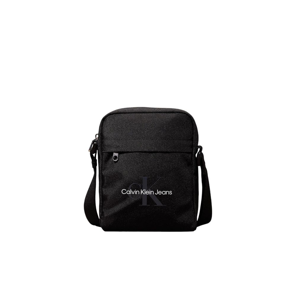 Black Recycled Polyester Messenger Bag - ventzia