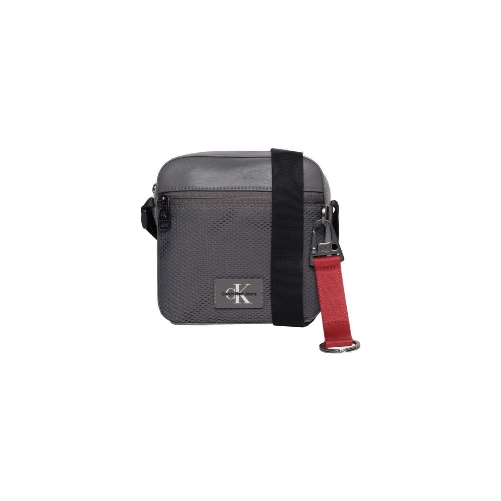 Gray Recycled Polyester Messenger Bag - ventzia