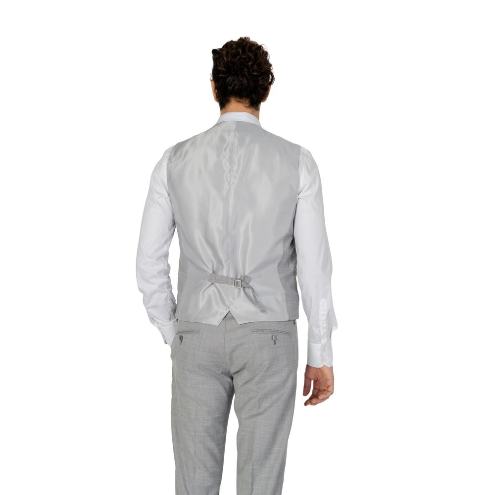 Gray Polyester Waistcoat - ventzia