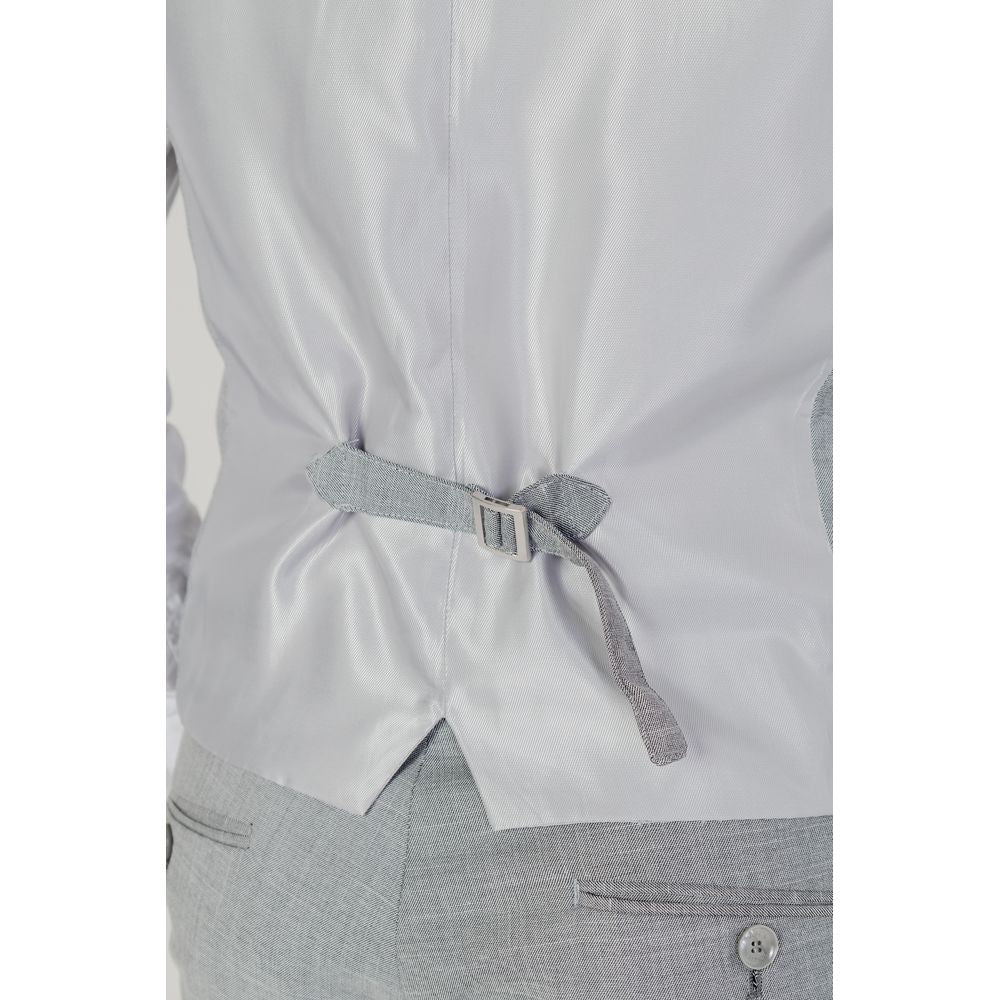 Gray Polyester Waistcoat - ventzia