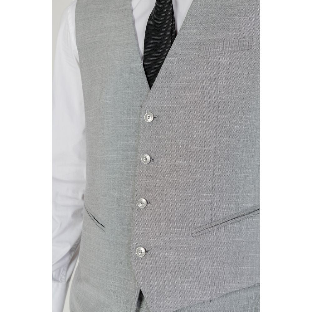 Gray Polyester Waistcoat - ventzia
