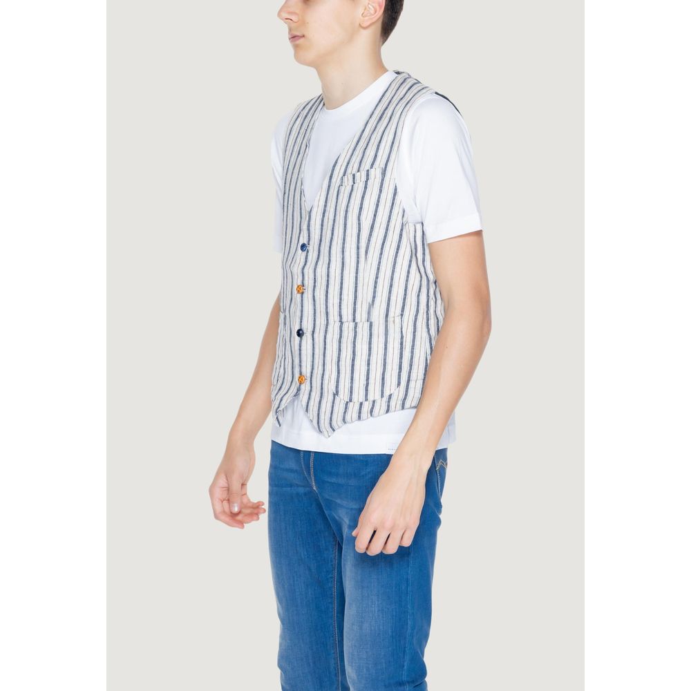 Beige Cotton Waistcoat - ventzia