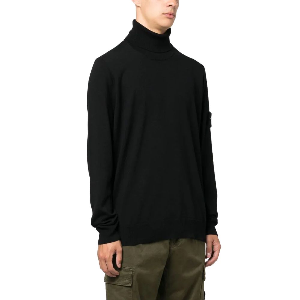 Black Wool Men Sweater - ventzia