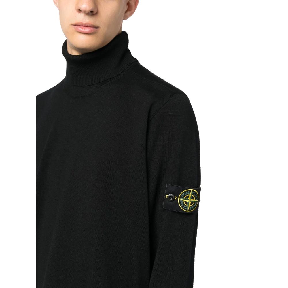 Black Wool Men Sweater - ventzia