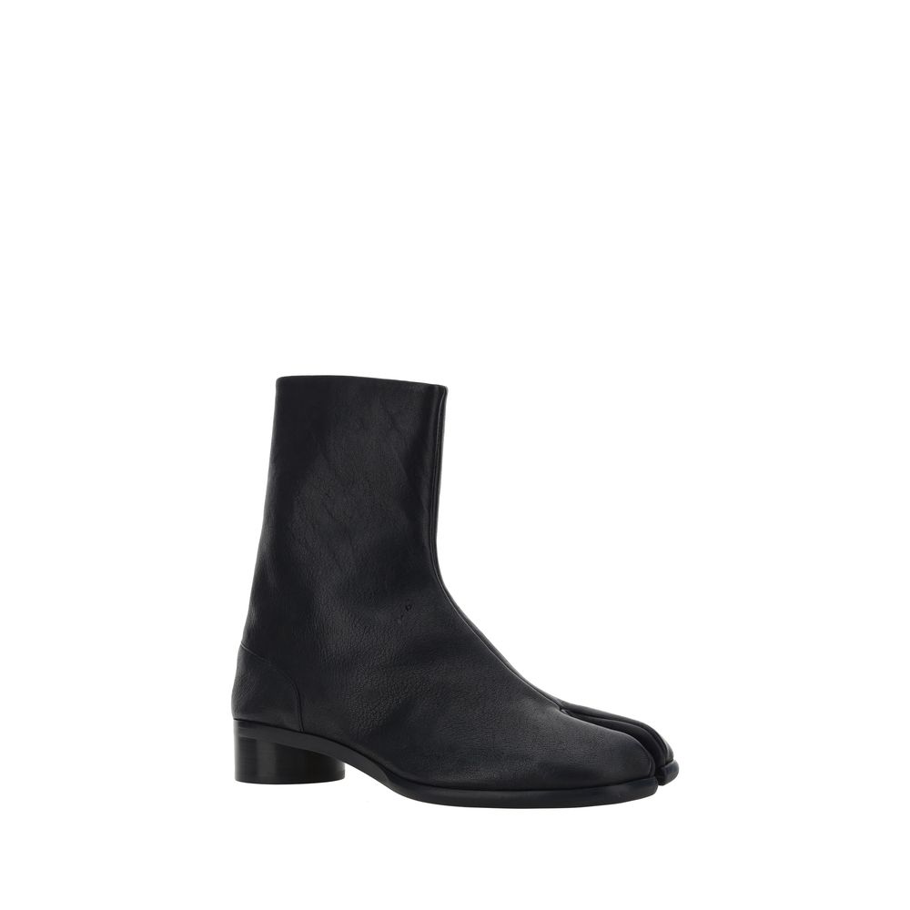 Black Camel Hair Flat Boots