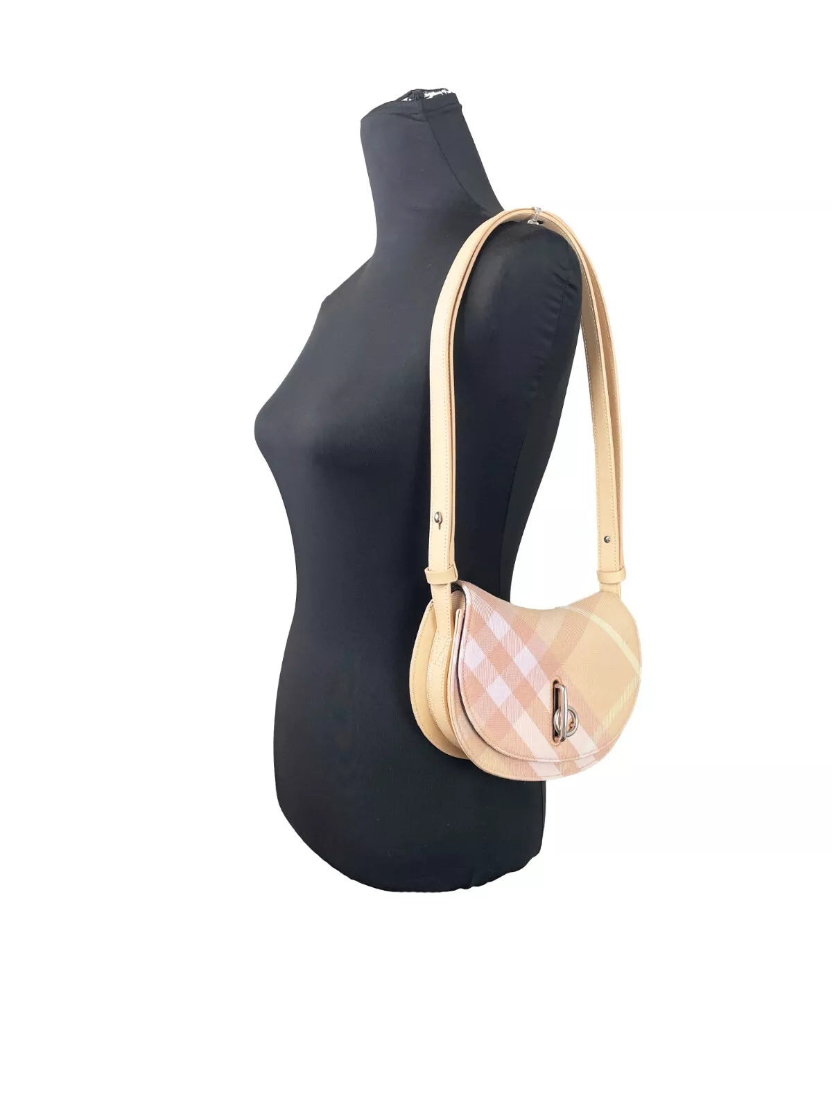 Mini Check Rocking Horse Crossbody Bag Purse Peach - ventzia