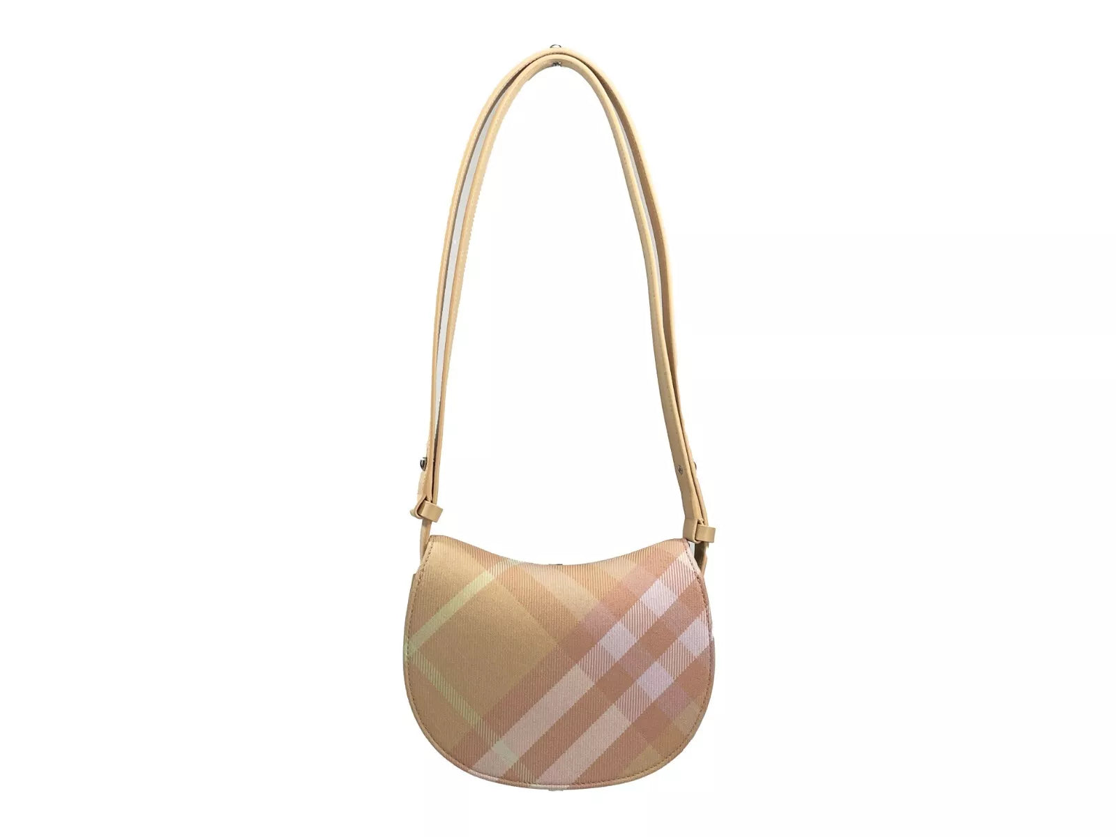 Mini Check Rocking Horse Crossbody Bag Purse Peach - ventzia