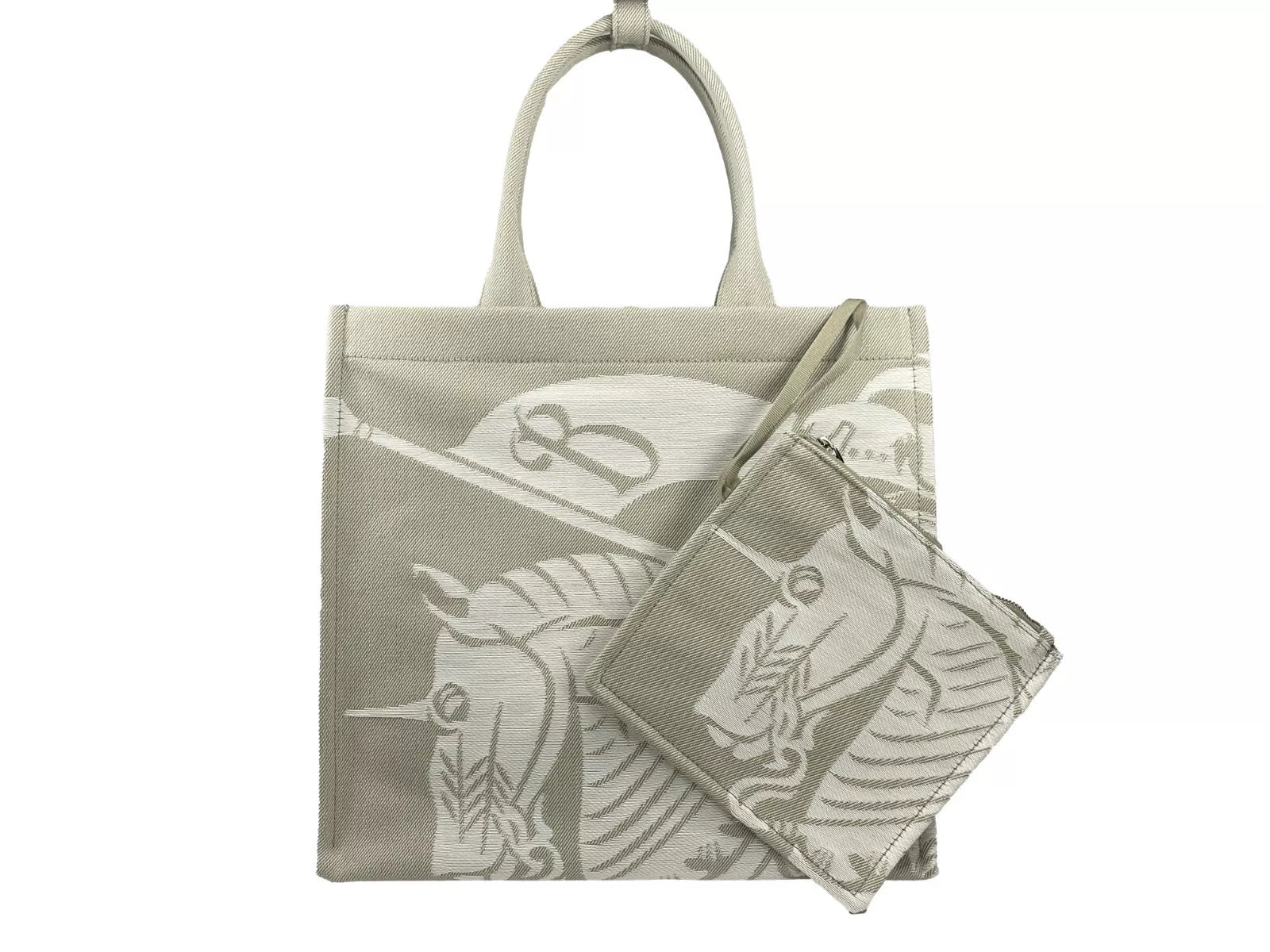EKD Canvas Tote Bag With Coin Pouch Beige - ventzia