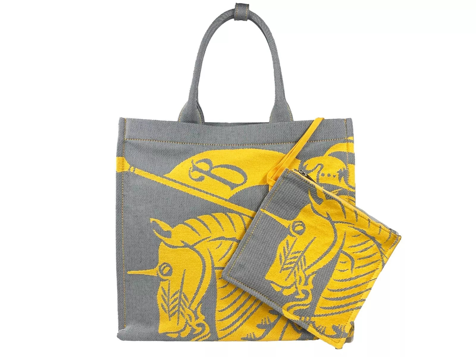 EKD Canvas Tote Bag With Coin Pouch Sunflower Gray - ventzia