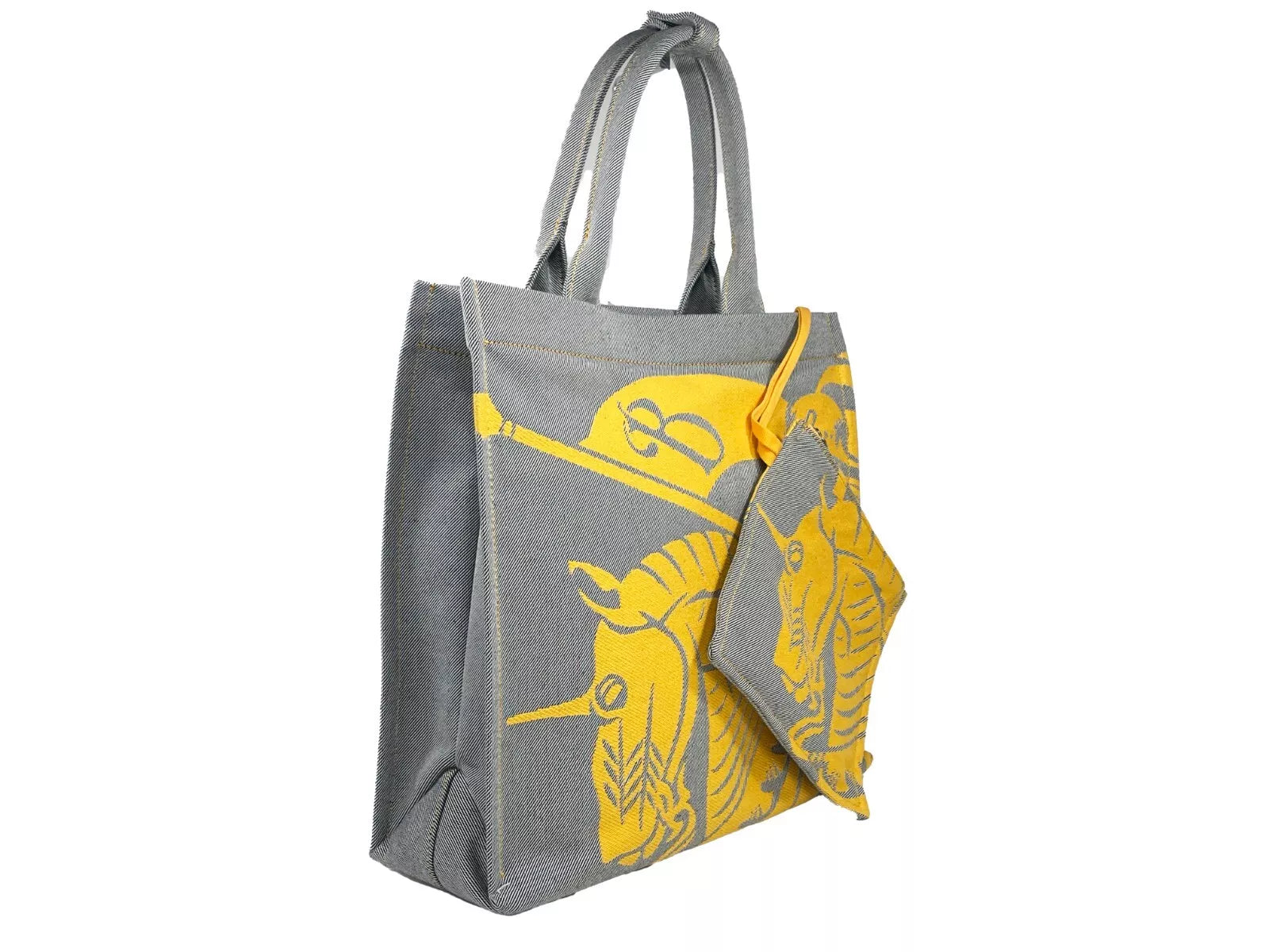 EKD Canvas Tote Bag With Coin Pouch Sunflower Gray - ventzia