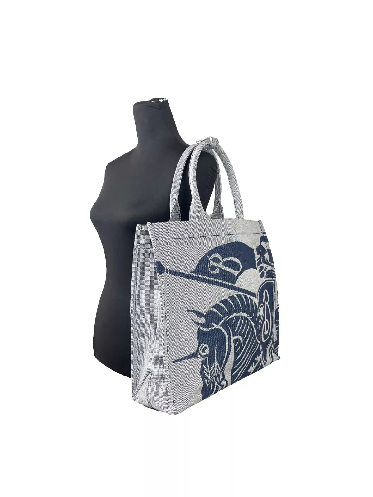 Navy EKD Canvas Tote Bag With Coin Pouch - ventzia