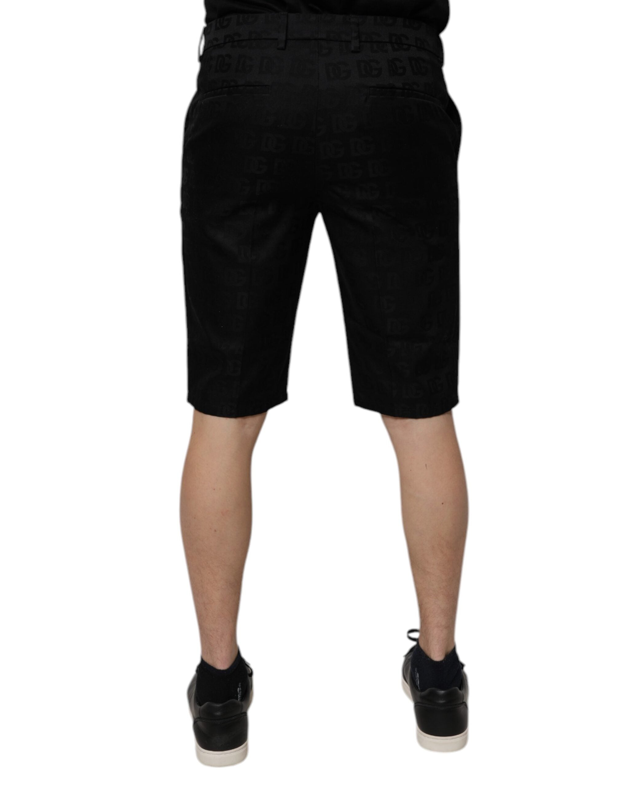 Black Cotton Casual Mid Waist Chino Shorts - ventzia