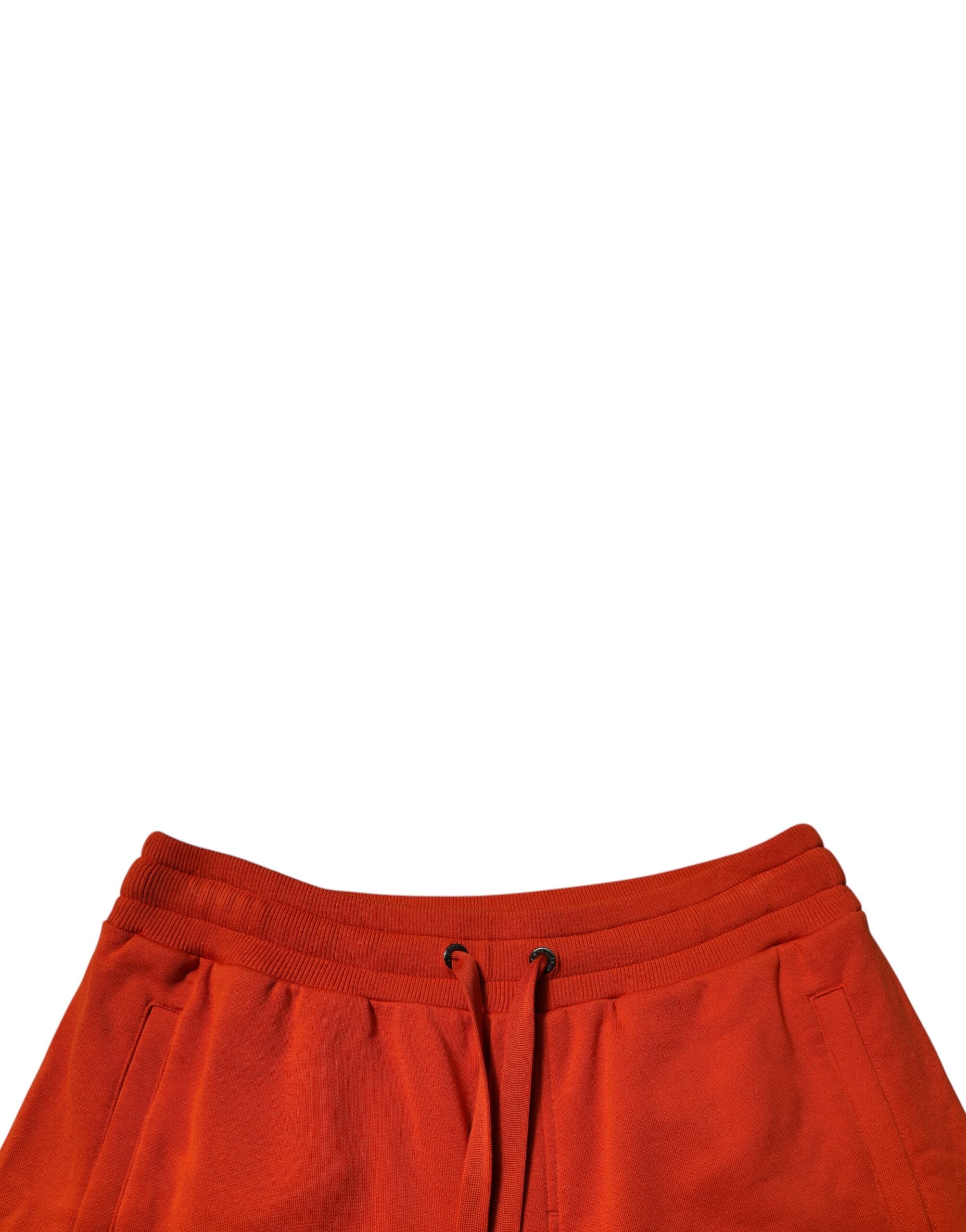 Red Cotton Blend Mid Waist Men Bermuda Shorts - ventzia