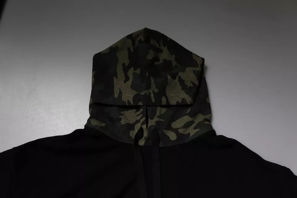 Black Camouflage Hooded Sweatshirt Sweater - ventzia