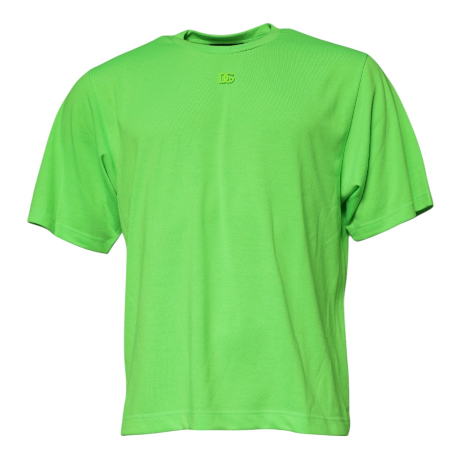 Green Logo Polyester Crew Neck T-shirt - ventzia
