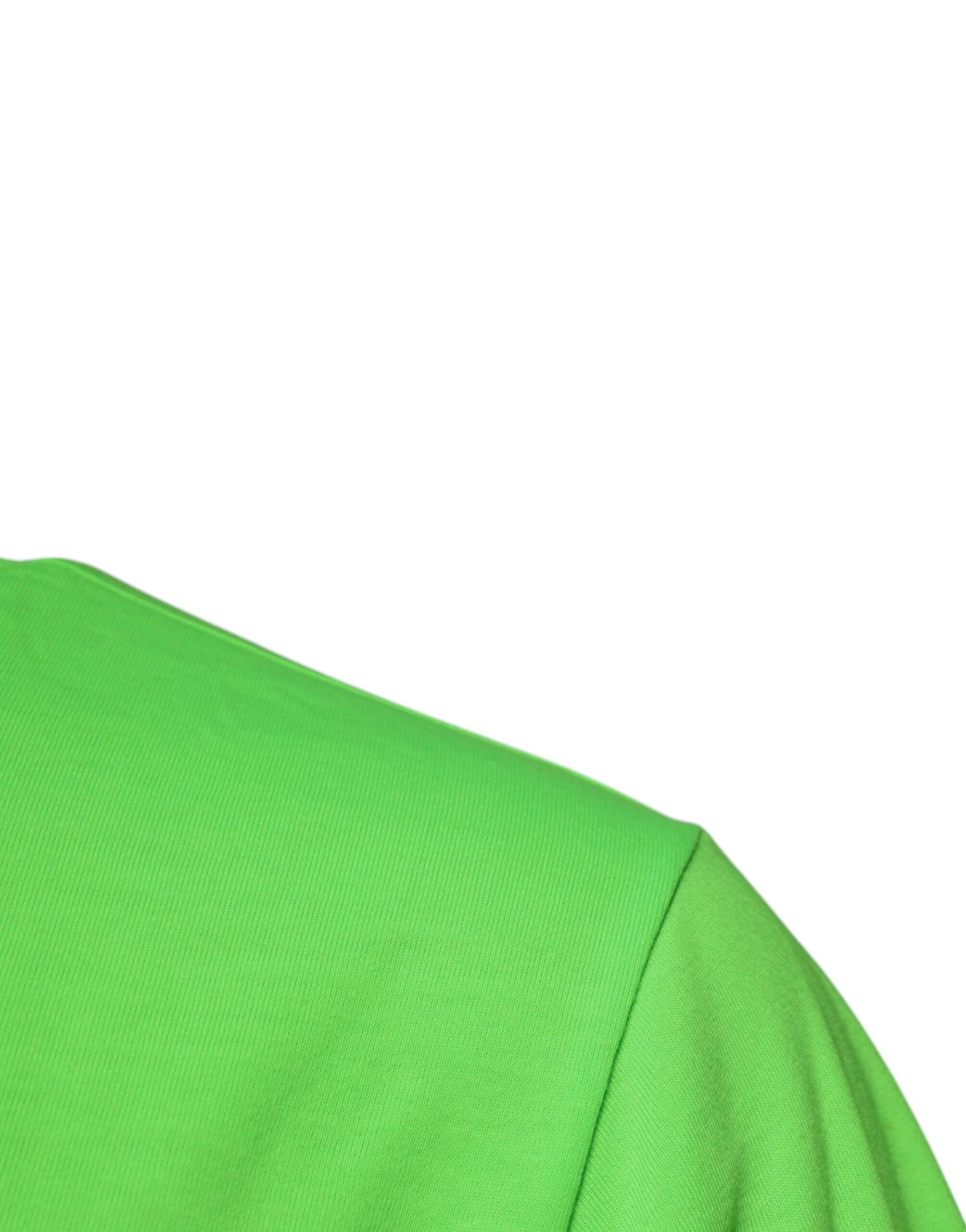 Green Logo Polyester Crew Neck T-shirt - ventzia