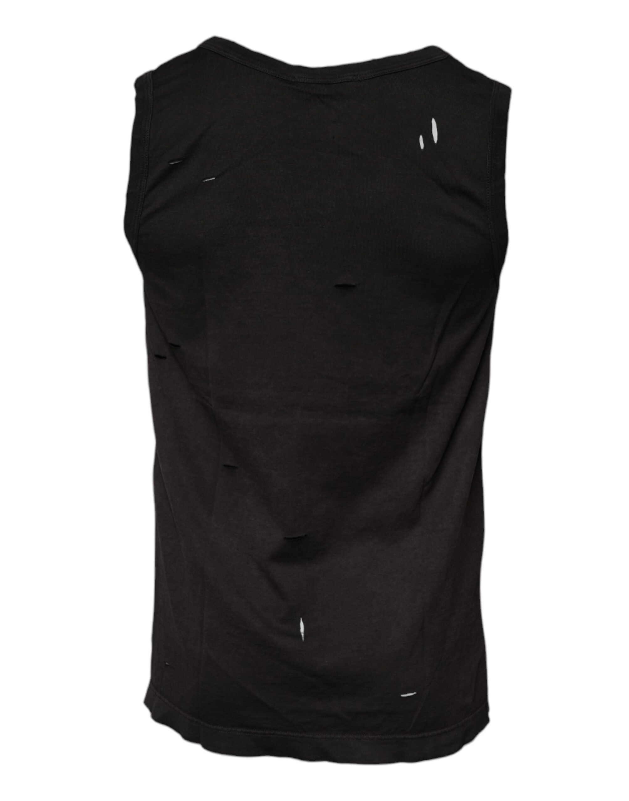 Black Sleeveless Round Neck Tank T-shirt - ventzia