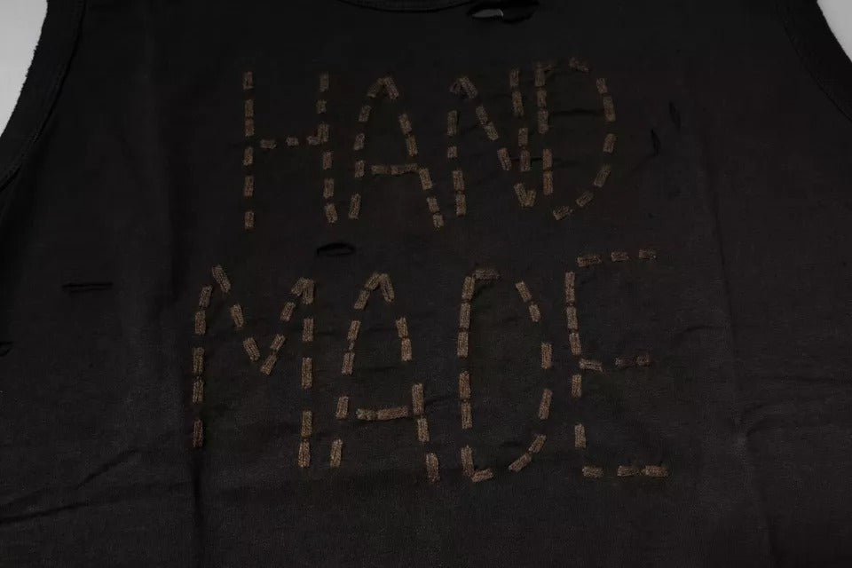 Black Sleeveless Round Neck Tank T-shirt - ventzia