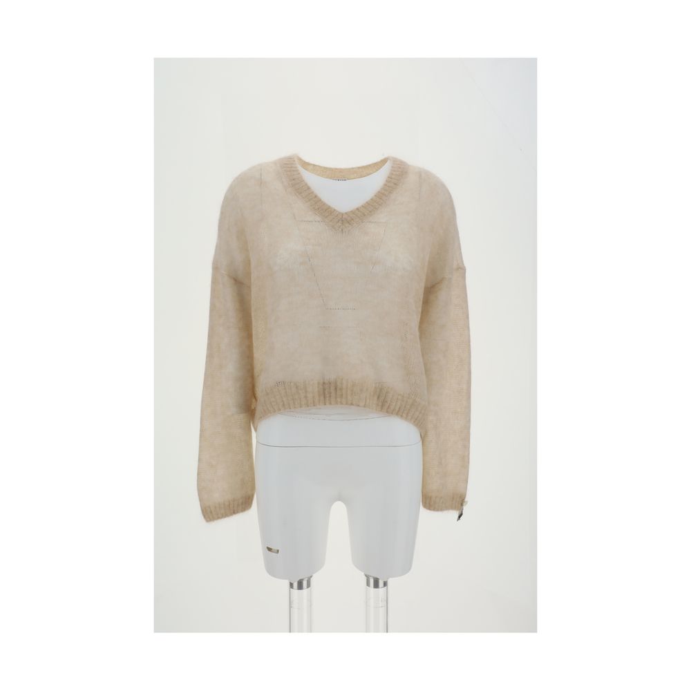 Beige Mohair Sweatshirt - ventzia