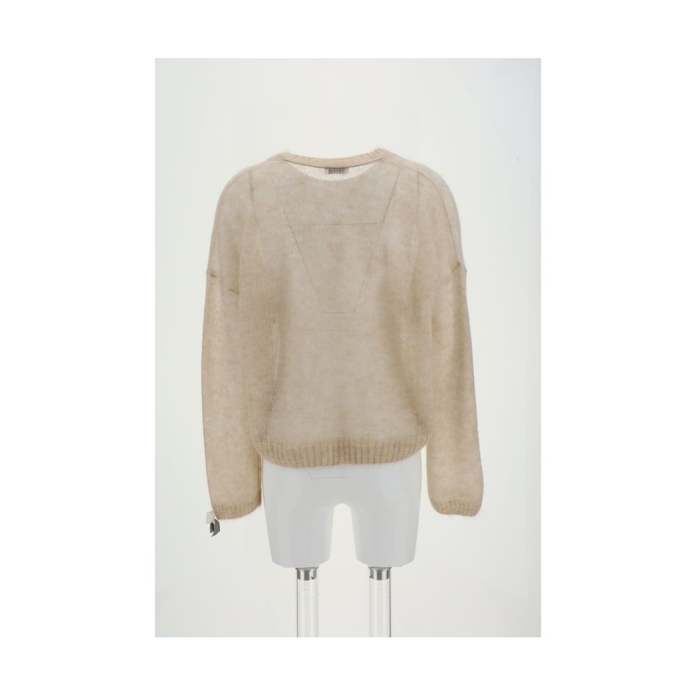 Beige Mohair Sweatshirt - ventzia