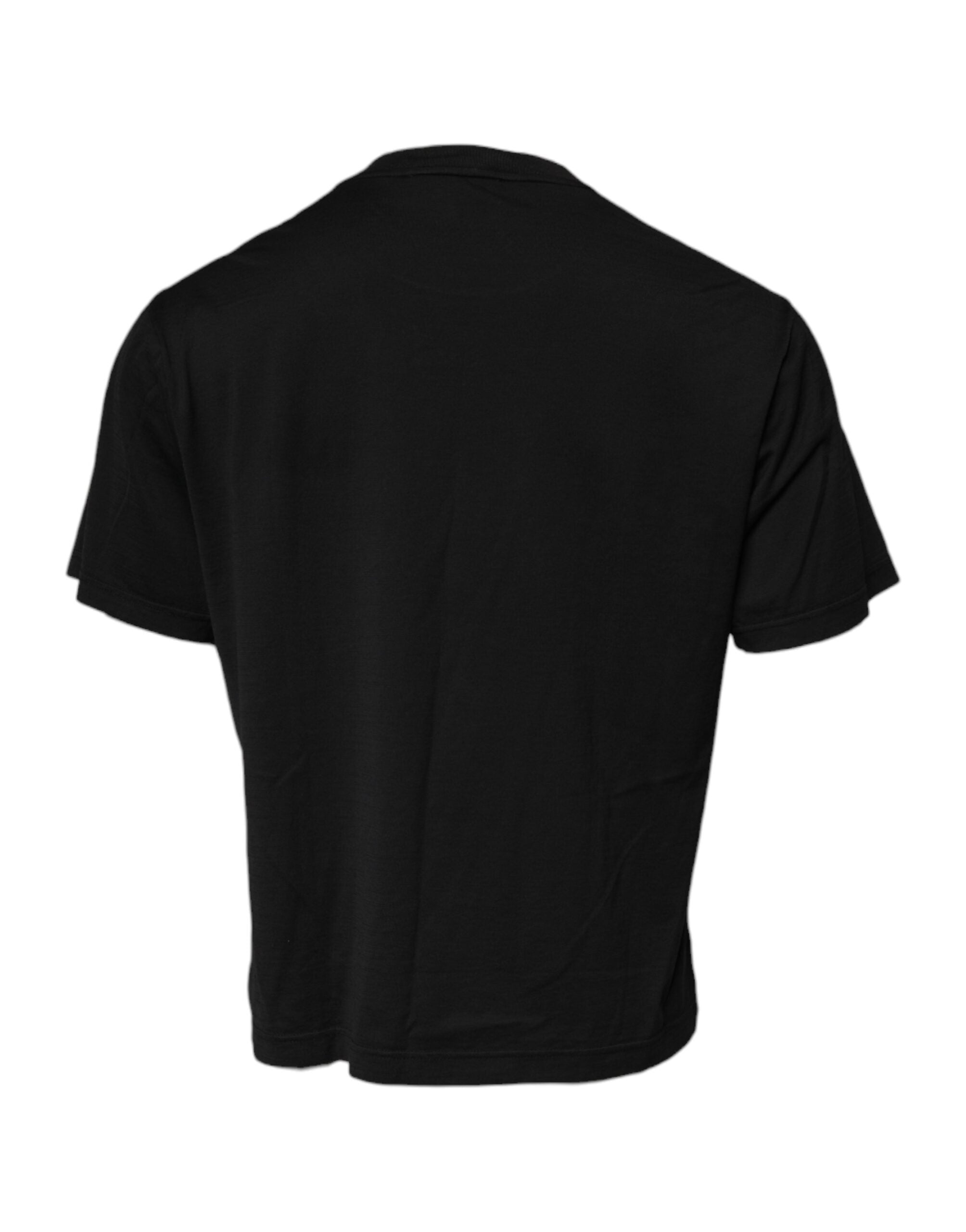Black DG Logo Cotton Crew Neck T-shirt - ventzia