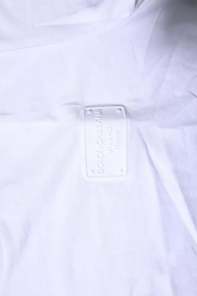White Logo Plaque Cotton Crew Neck T-shirt - ventzia
