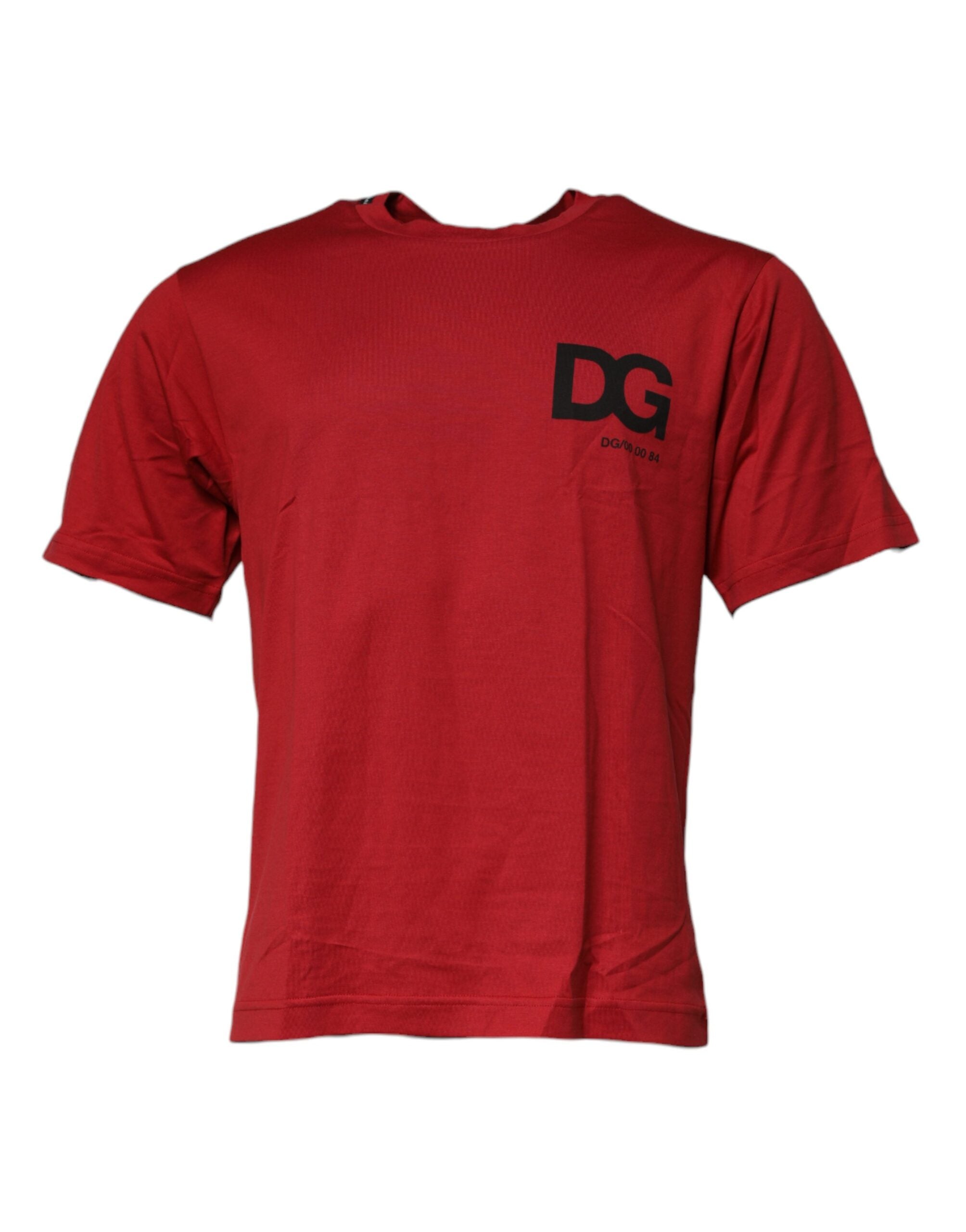 Red DG Logo Cotton Crew Neck T-shirt - ventzia
