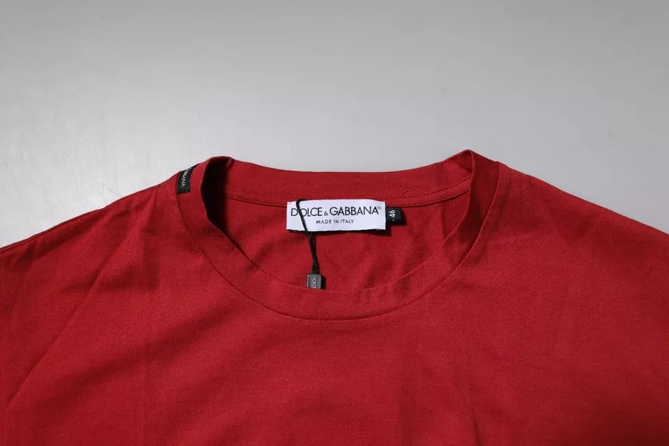Red DG Logo Cotton Crew Neck T-shirt - ventzia