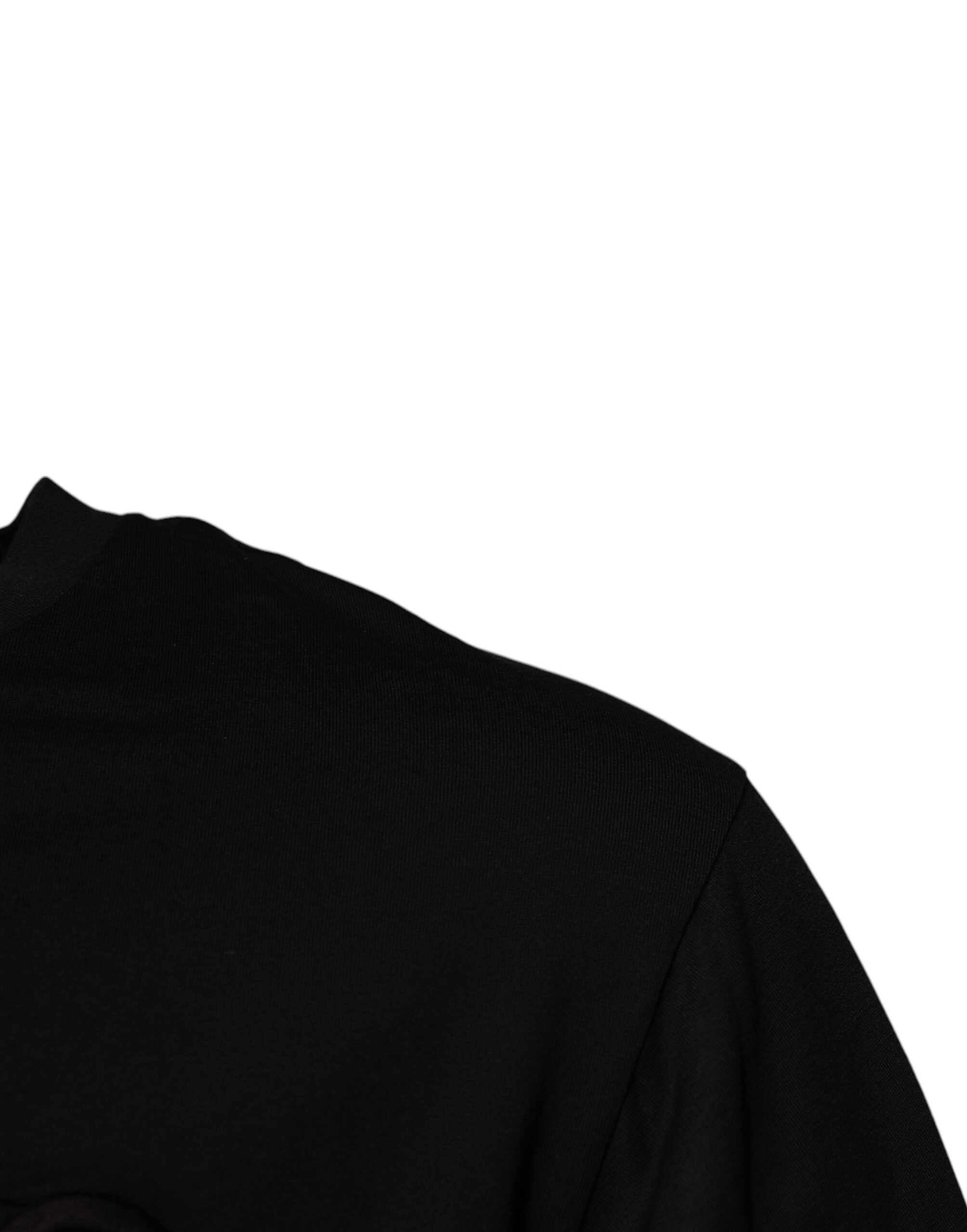 Black DG Logo Cotton Crew Neck T-shirt - ventzia